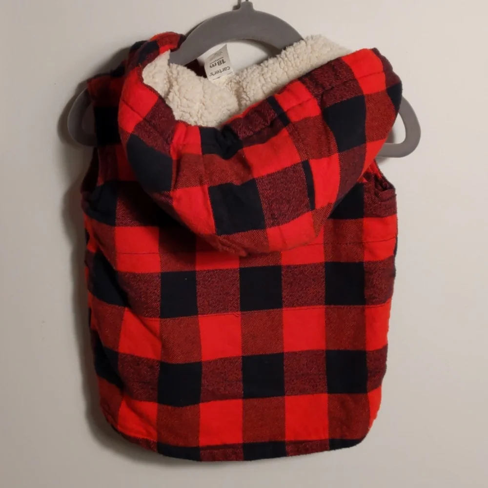 5/$25 NWOT Carter's buffalo check flannel vest 18 mos